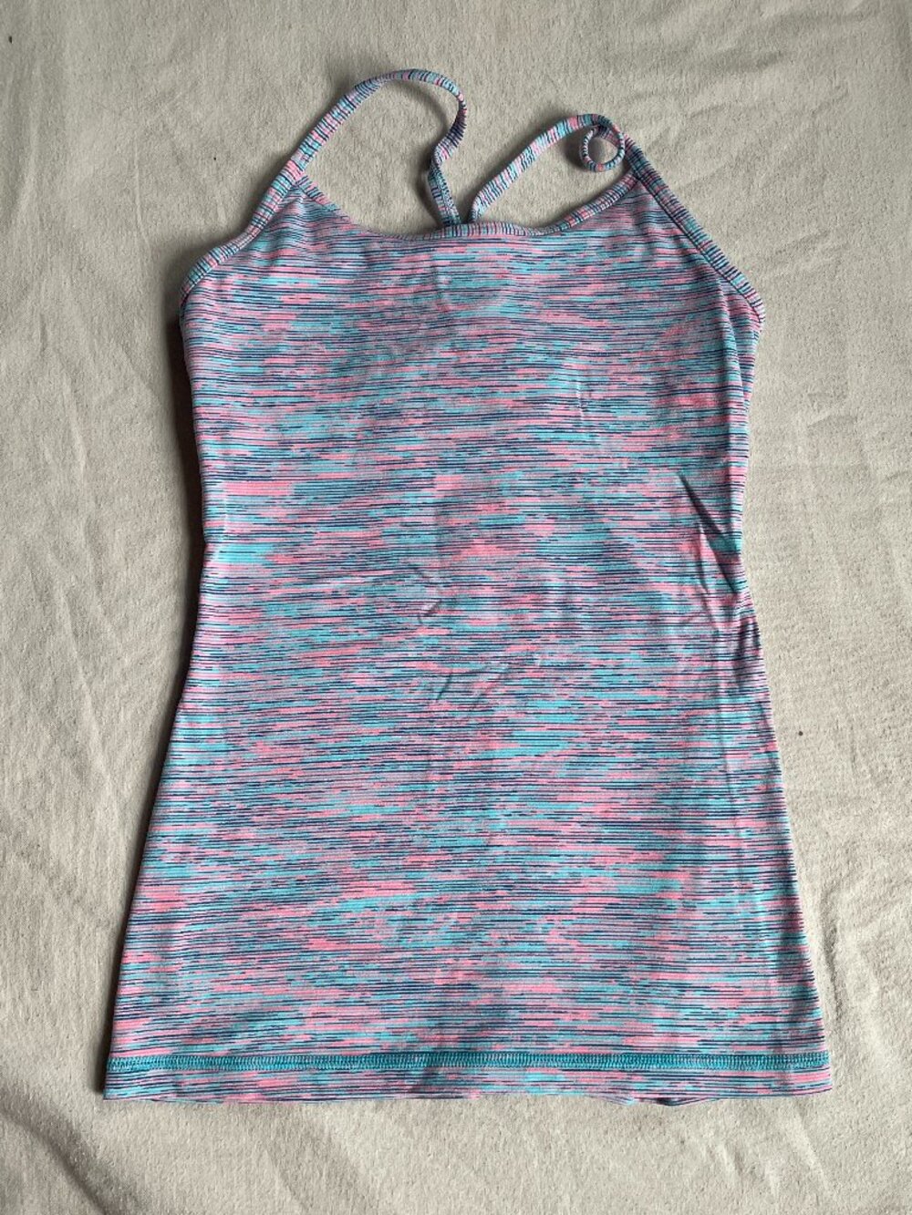 Ivivva Space-Dye Strappy Athletic Tank in Pink & Light Blue Girls 10
